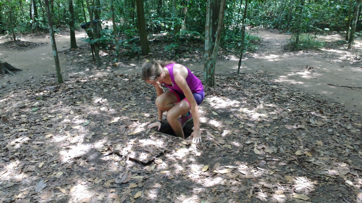 Day 13: Cu Chi Tunnels to Saigon: Almost struggling as much as the Americans to find the Tunnels